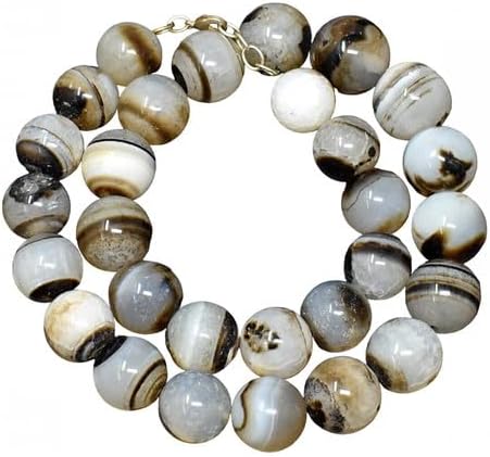 1086 Cts Natural Single Strand Agate Round Shape Beads Womens Necklace CHIK_NECKLACE-42694