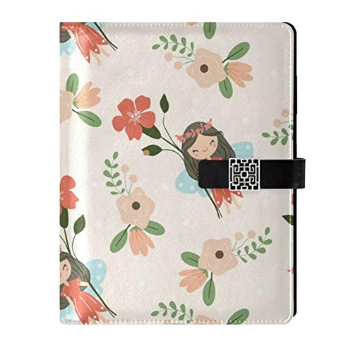 RunningBear Leather Journal Notebook - Flower Travel Journal Writing Notebook Binder with Pockets Daily Planner Diary Book for Office School Business