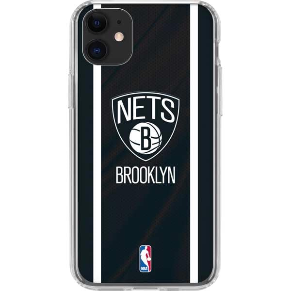 Skinit Clear Phone Case Compatible with iPhone 11 - Officially Licensed NBA Brooklyn Nets Jersey Design