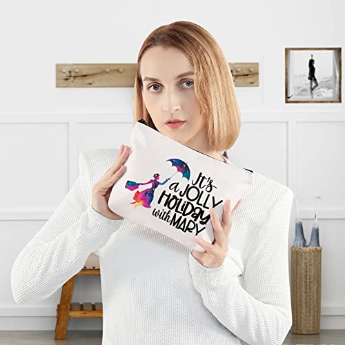 WZMPA Movie Cosmetic Makeup Bag Umbrella Fans Gift It's Jolly Holiday With Mary Makeup Zipper Pouch Bag For Women Girls (Holiday With Mary)4