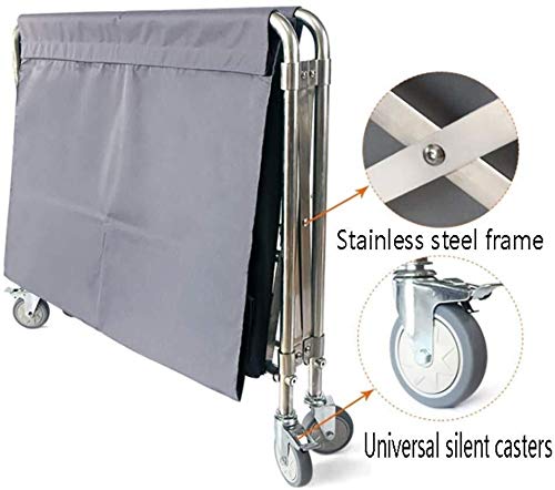 Carrito plegable resistente para almacenar ropa en lavanderías y hoteles 3