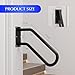 Hand Rails for Outdoor 1-2 Steps, Indoor Stairs, Bathroom, Wall Mount Non-Slip U-Shape Stair Hand Railing Black 1 Pack