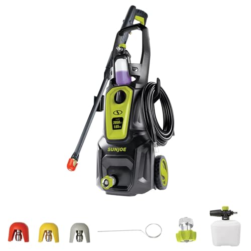 Sun Joe Electric Pressure Power Washer w/ Foam Cannon & Extension Wand, 1600 PSI (PWMA Certified), 1.1 GPM, 13-Amp Motor - Heavy-Duty Cleaning Machine for Patios, Decks, Sidewalks & Cars, SPX2680-MAX