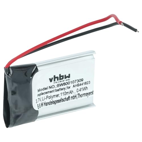 vhbw Batterie Compatible avec Sony SBH-20 Lecteur de Musique MP3 (110mAh, 3,7V, Li-polymère)