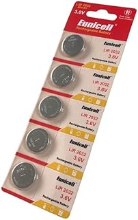 LIR2032 (5 pack) Rechargeable CR2032 Button Cell Battery Eunicell