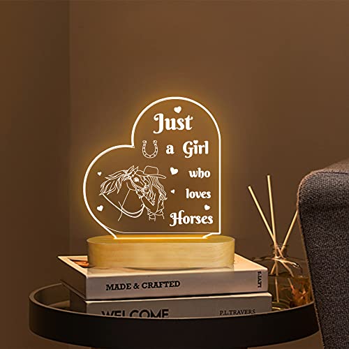 Image of Attivolife Horse Night Light for Girl, Horse Gifts for Women, Friendship Gifts for Women - Sisterhood Pony LED Lamp Cute Animal Room Decor, Birthday Galentines Day Gifts for Friends Sister