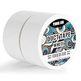 YONGJIN White Duct Tape Waterproof - 2 Pack Tear by Hand, No Residue, Multi-Purpose Duct Tape Bulk for Indoor Outdoor Repairs, DIY, Packaging, and Crafts, 2 Inch x 40 Yards Total