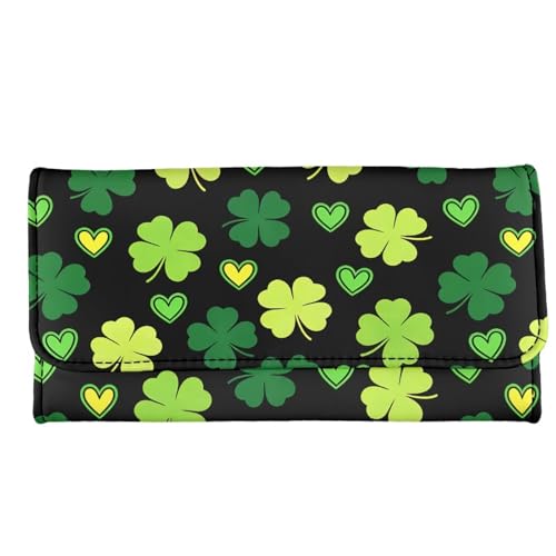 Image of AFPANQZ Four Leaf Womens Wallet, RFID Slim Wallets for Women, Thin Ladies Credit Card Holder Purse, Cute Leather Bifold Clutch