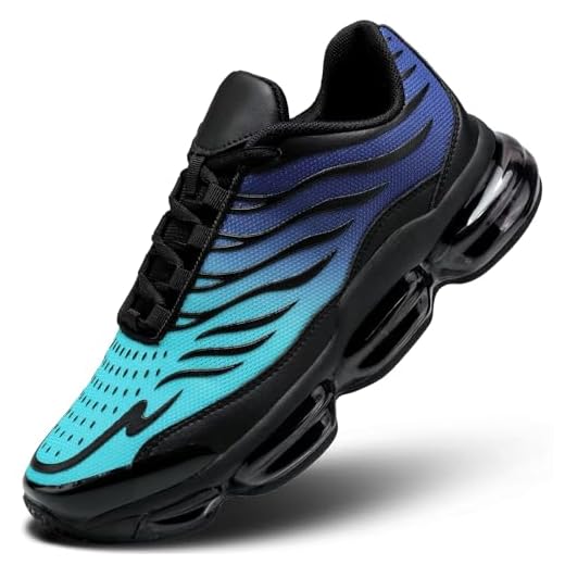 Socviis Mens Air Running Shoes Non Slip Workout Casual Sport Walking Shoes Basketball Sneakers Fashion Tennis Fitness Trainers Black Cyan