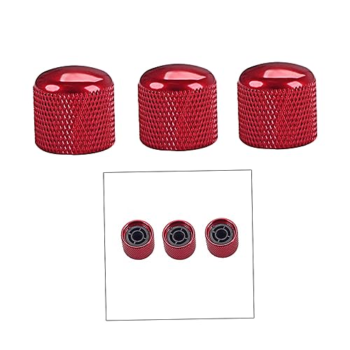 SWOOMEY 3piezas Controlador De Amplificador Para Guitarra Eléctrica Perillas Rojas De Metal Compatible...