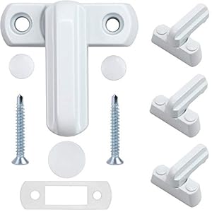 4 Pack Sash Jammer Blocker – Door & Window Lock Anti Theft – Additional Home Security for PVC/uPVC Windows and Doors – White