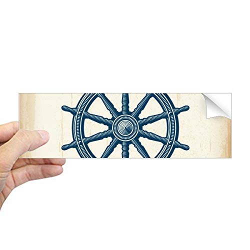Pegatina rectangular de timón militar para ventana de coche y cuadernos