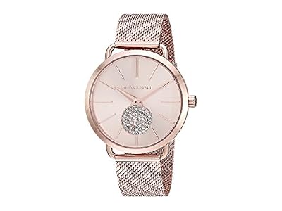 Michael Kors Orologio Portia da donna, Movimento al quarzo multifunzione con cinturino in acciaio inossidabile, 36 mm, Tonalità oro rosa e glitter