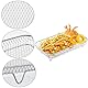 YUEMING Heißluftfritteuse Zubehör, 3 Layers Air Fryer Rack for Ninja Dual Basket mit Silikonfüßen, Zange und Bürste, Luftfritteusen-Zubehör für Ninja AF300EU and Other Double Drawer Fryers