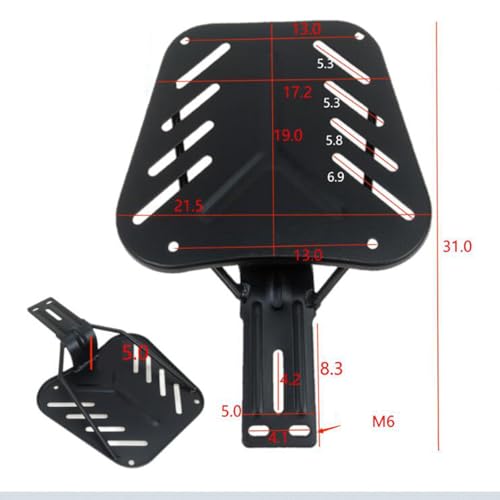 FJMQHU Motorcycle Rear Luggage Rack, Universal Iron Cargo Carrier Shelf Black - Thumbnail 5