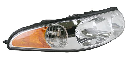 Image of TRQ Passenger Side Headlight Assembly Compatible with 2000-2005 Buick LeSabre Custom without Lined or Fluted Hi-Beam Lens GM2503204