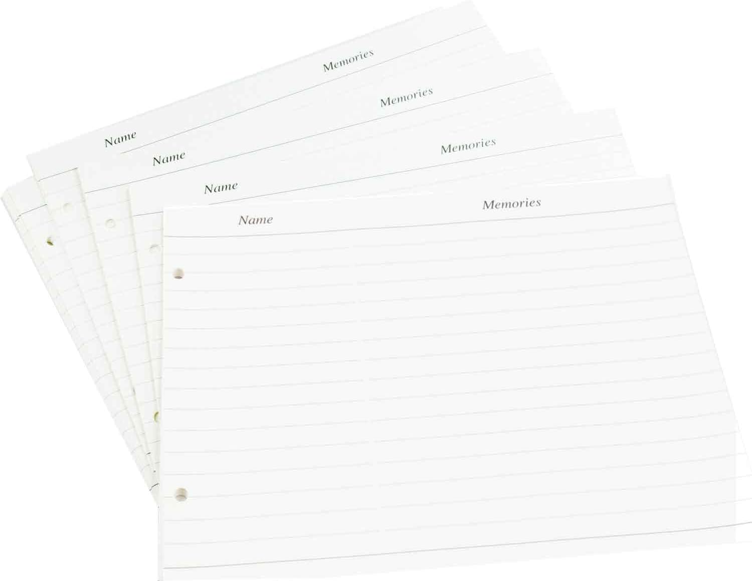 Esposti Condolence Book Loose Leaf Page Refills | 20 Additional Pages | Fits All Loose Leaf Condolence Books with Gold Gilt Edged Pages
