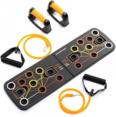 Innovagoods | push up, tabla flexiones, push up board, soporte para flexiones, tabla de flexiones multifunción, bandas de resistencia, tabla de flexiones y guía de ejercicio.