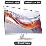 HP 532sf Monitor, Schermo da 31,5' FHD IPS Antiriflesso, Tecnologia Eye Ease, Tempo Risposta 5 ms GtG Overdrive, Risoluzione 1920 x 1080, Software Display Center, HDMI, Nero