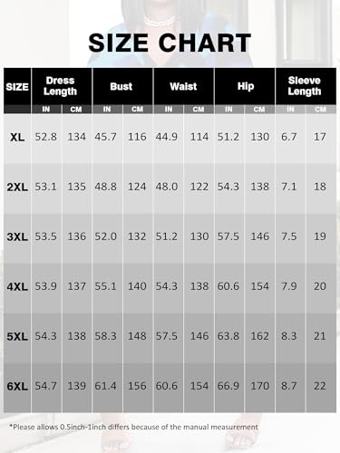 Image of Plus Size Maxi Dress for Women Short Sleeve V Neck Casual Loose Sundress with Pockets