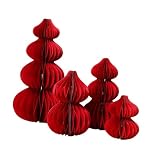 Fenteer 4 Piezas 2025 año Nuevo Chino Rojo Origami artesanía Mesa Centro de Mesa decoración Ligera versátil decoración del Festival de Primavera, Sin Tarjetas