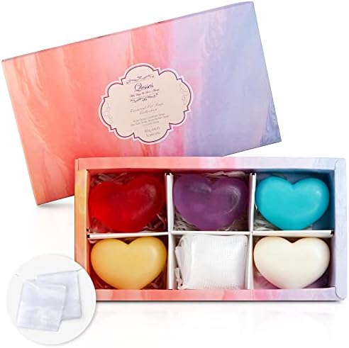 Qesses with hugs & love, always Essential Oils Soap Bars – All Natural Handmade Body Bar Soaps Collection – Serene Aromas of Rose, Lavender, Sea Salt, Shea Butter, Coconut Soft Soaps