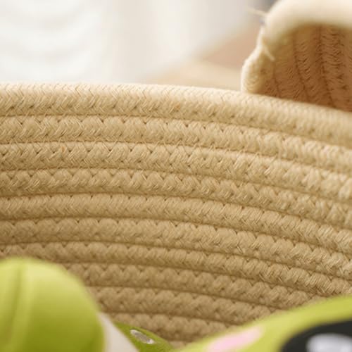 Panier de rangement en corde de coton épais et flexible, support articles divers robuste - 4