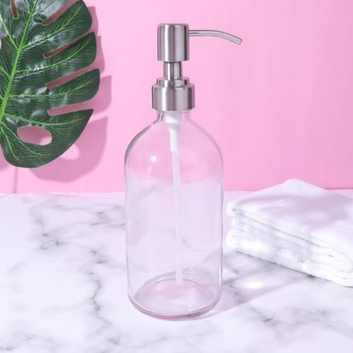 Botella dispensadora de vidrio rellenable de 500ml contra envases incómodos 7