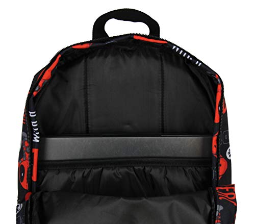 Marvel Deadpool Backpack Merc With A Mouth Verbiage All Over Print Laptop Travel Backpack #TOP4