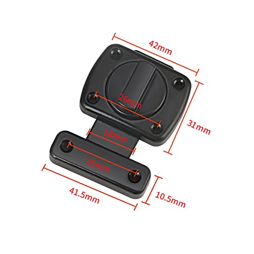 LIKERAINY Bathroom Toilet Door Latch 42x31mm Rotate Bolt Gate Latch Door Lock Zinc Alloy Coated Matte Finish Black 4pcs - Image 2