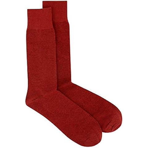 1 Pair of Biagio Solid MAROON Burgundy Solid Men's COTTON Dress SOCKS Cover