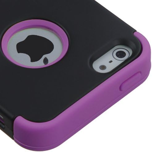 MYBAT IPHONE5HPCTUFFSO027NP Premium TUFF Case for iPhone 5 - 1 Pack - Retail Packaging - Black/Electric Purple