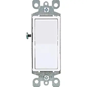 Leviton 5 Amp, 120/277 Volt, Decora Rocker Single-Pole AC Quiet Switch, Residential Grade, Grounding, 5601-2WS, White