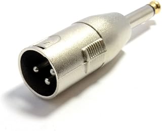 kenable XLR Male Pins to 6.35mm Mono Jack Socket Adapter Converter