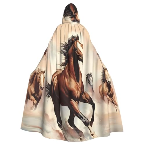 Manteau à capuche cheval marron grande cape longue adulte