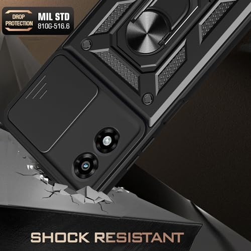 RJYWSQH for Motorola Moto G-Play 2024 Case: with Screen Protector,Sliding Camera Cover and Multi-Angle Stand for Phone Cover Moto g-Play 2024 4G,Black by RJYWSQH - Used condition - US$5.95