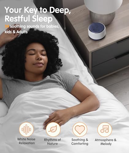 Image of FamiSym Sleep Sound Machine for Babies Kids Adults - Rechargeable White Noise Machine for Sleeping with Night Light, 34 Soothing Sounds, Nursery Decor Baby Lullaby Machine, Registry Gift