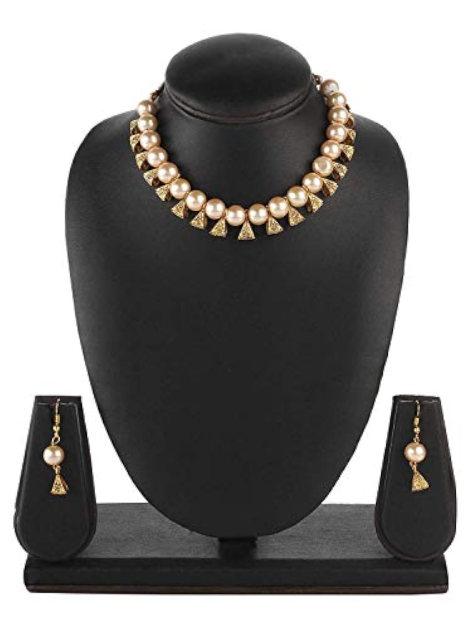 18K Plated Stylish Pearl Choker Necklace Set