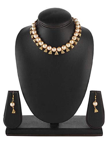 18K Plated Stylish Pearl Choker Necklace Set