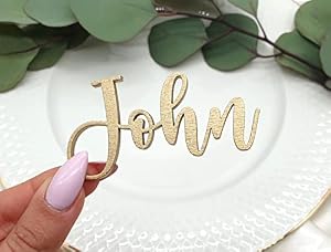 Gct Creations Goldene Namens-Tischkarte aus Holz