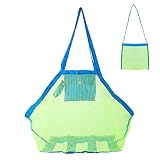 2 Packs Mesh Beach Bag, Extra Large Beach Bag Tote Bag for Holding Beach Toys Children’s Toys Towels
