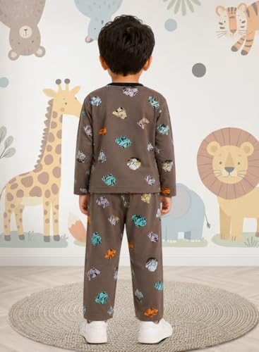 Image of 3BROS Cotton Bodysuit Dress with Full Pajama and Full Sleeves Night Suit Top Combo Set for Boys & Girls Baby Home Wear and Sleepwear Pack of 1