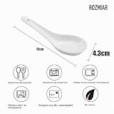 Shirene Azjatyckie łyżki do zupy, 6 szt. Ceramiczne chińskie łyżki do zupy Ramen Łyżki porcelanowe Zestaw łyżek do ryżu z białej porcelany do zupy, pierogów, wontonów, miso, deserów