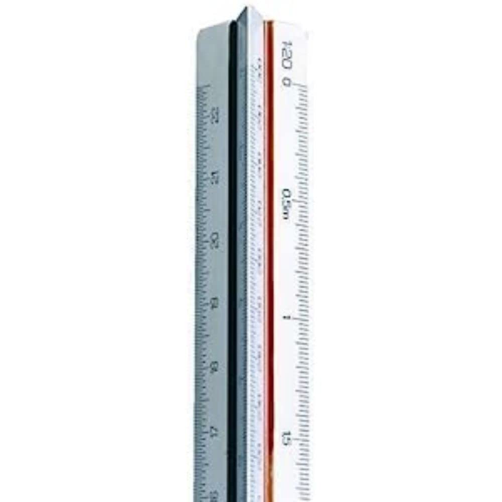 Linex 500:2500 300mm Triangular Scale Rule - White