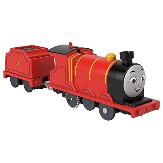 Thomas & Friends Motorized Toy Train James Battery-Powered Engine with Tender for Preschool Pretend Play Ages 3+ Years