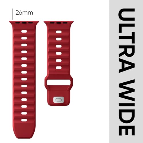 Image of Sport Bands 6-Pack Compatible with Apple Watch Ultra 3 /2 Band 49mm 46mm 45mm 44mm 42mm, Wide Soft Silicone Wristbands Waterproof Strap Men for iWatch Series 11 10 9 8 7 6 5 4 3 SE Ultra