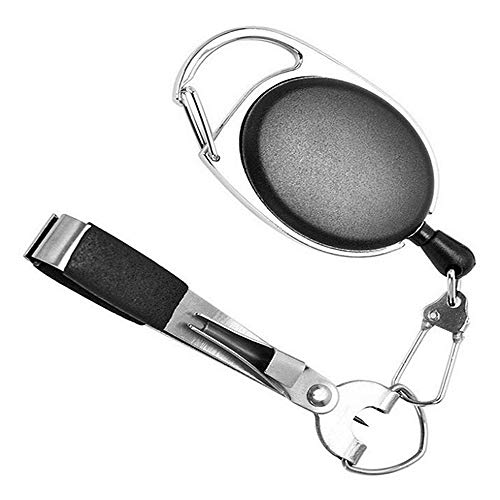 Chaveiro, Romacci Ferramenta de Nó Rápido de Pesca 4 em 1 com Porta-Chaves Retrátil Ferramentas de P