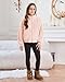 Stelle Girls Sherpa Jacket Fall Fleece Coat Full Zip Winter Fuzzy Outerwear with Pockets for 14-15 Years(Pearl Pink, XXL)