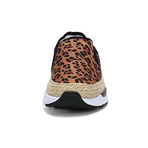 Uubaris Women's Slip-On Sneakers Leopard Art Loafers For Women Leopard Tan Size 7.5 #TOP4
