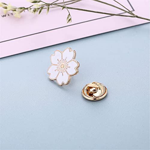 Image of 4pcs Cherry Blossom Brooch Pins Cute Flower Cherry Blossom Enamel Lapel Pin for Teen Girls Women Jewelry Gifts Friendship